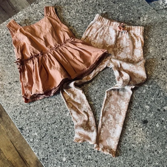 Grayson Collective GIRLS Sleeveless Top and Floral Leggings Set - Size 5T ⭐🌼 - Picture 1 of 11